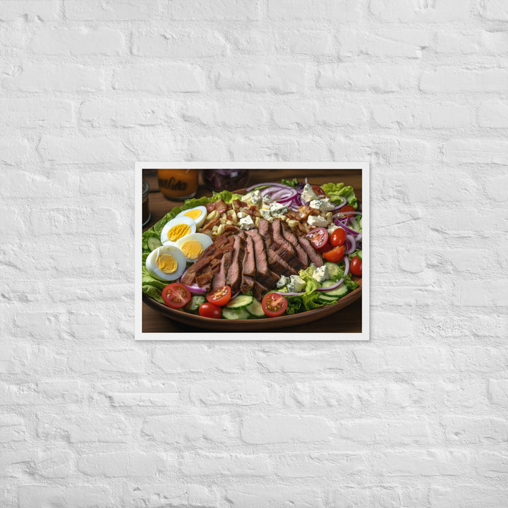 Cobb salad with grilled steak Framed poster 🤤 from Yumify.AI