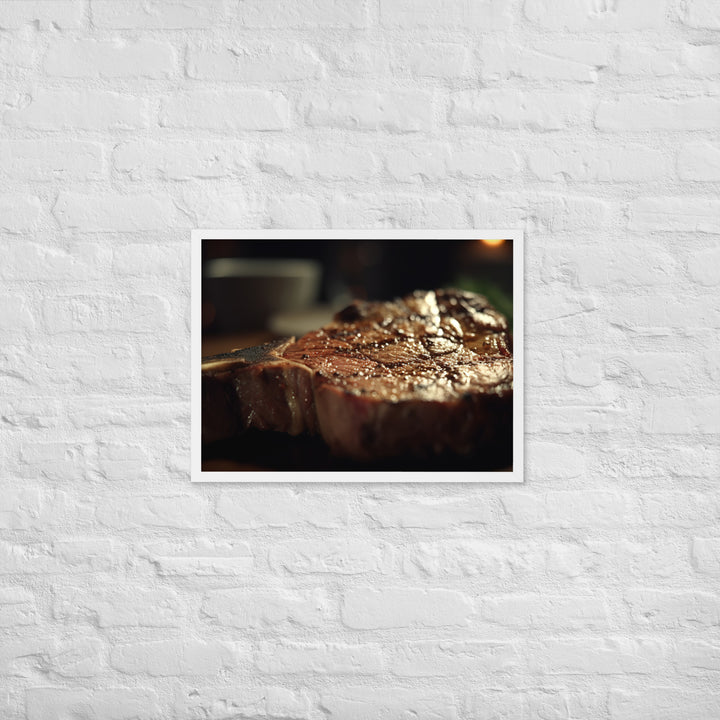 T-Bone Steak Rare and Delicious Framed poster 🤤 from Yumify.AI