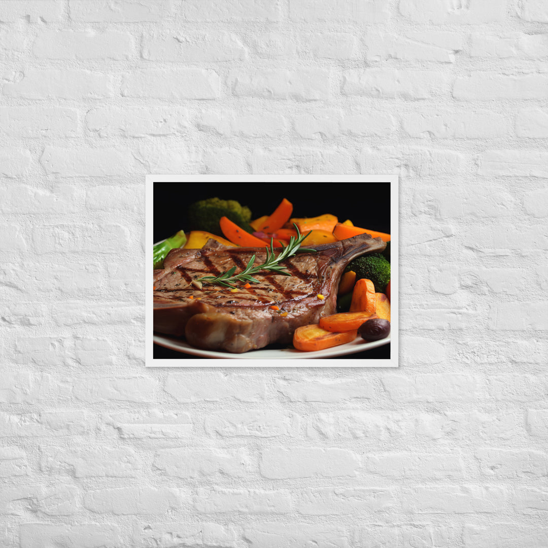 T-Bone Steak Medium Rare Framed poster 🤤 from Yumify.AI