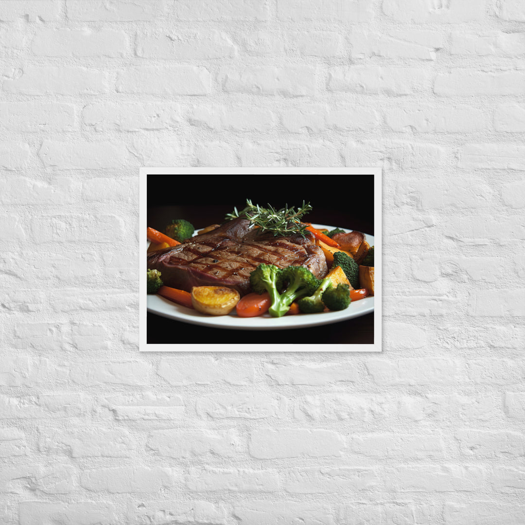 T-Bone Steak Medium Rare Framed poster 🤤 from Yumify.AI