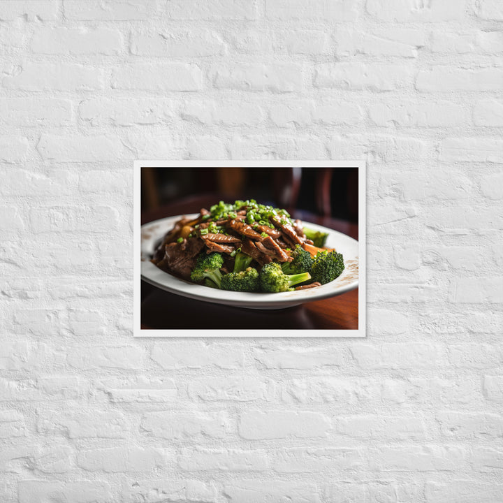 Stir Fried Flank Steak with Broccoli Framed poster 🤤 from Yumify.AI