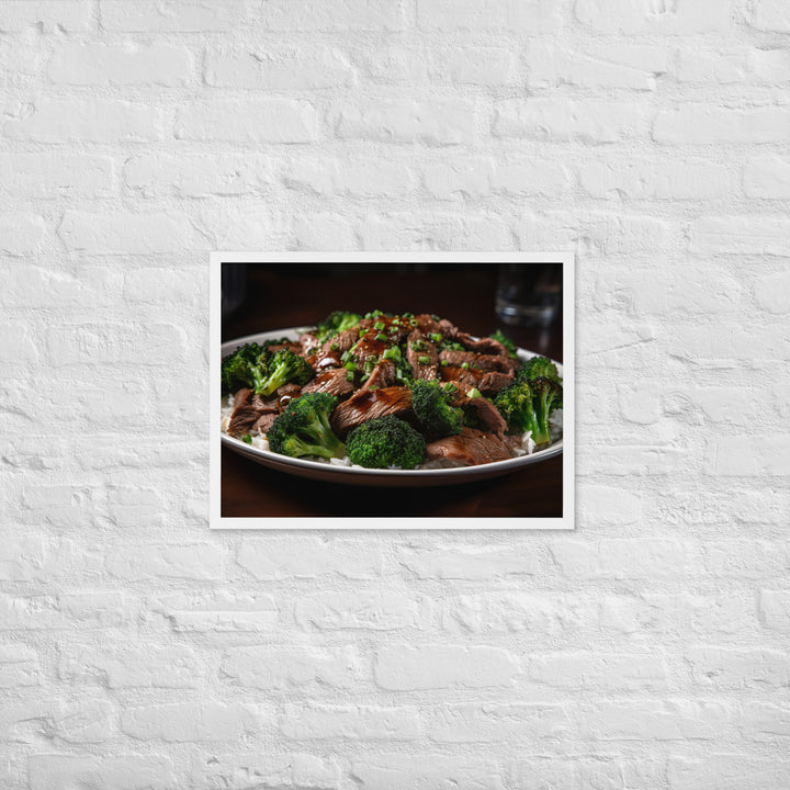 Stir Fried Flank Steak with Broccoli Framed poster 🤤 from Yumify.AI