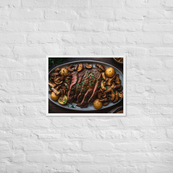 Skillet Seared Skirt Steak Framed poster 🤤 from Yumify.AI