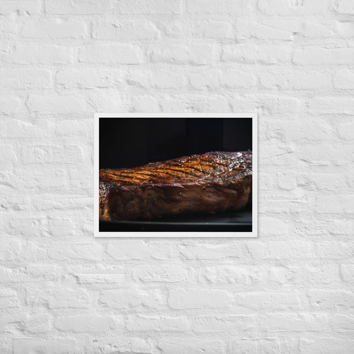 Perfectly Grilled New York Strip Steak Framed poster 🤤 from Yumify.AI