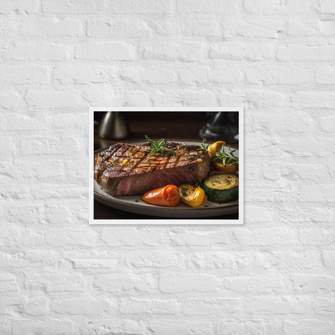 New York Strip Steak with Roasted Vegetables Framed poster 🤤 from Yumify.AI