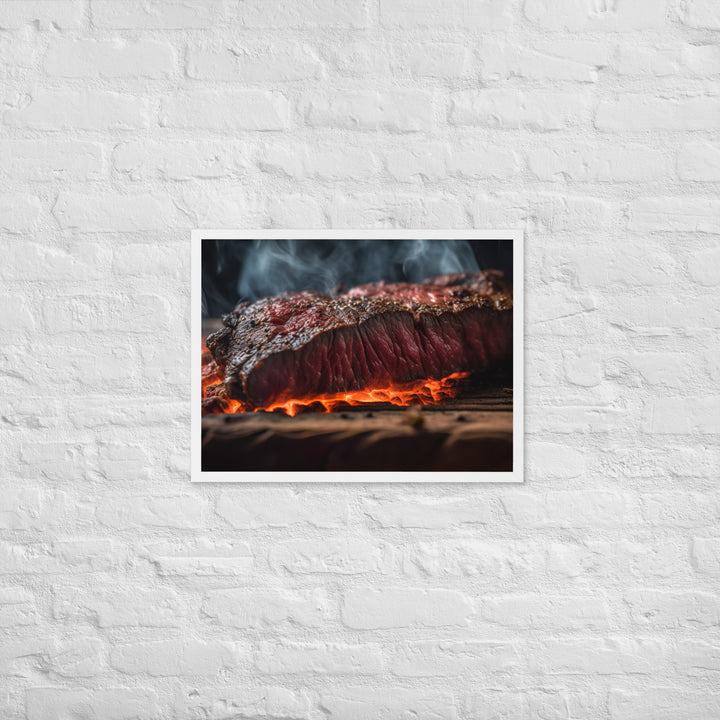 Juicy Hanger Steak on the Grill Framed poster 🤤 from Yumify.AI