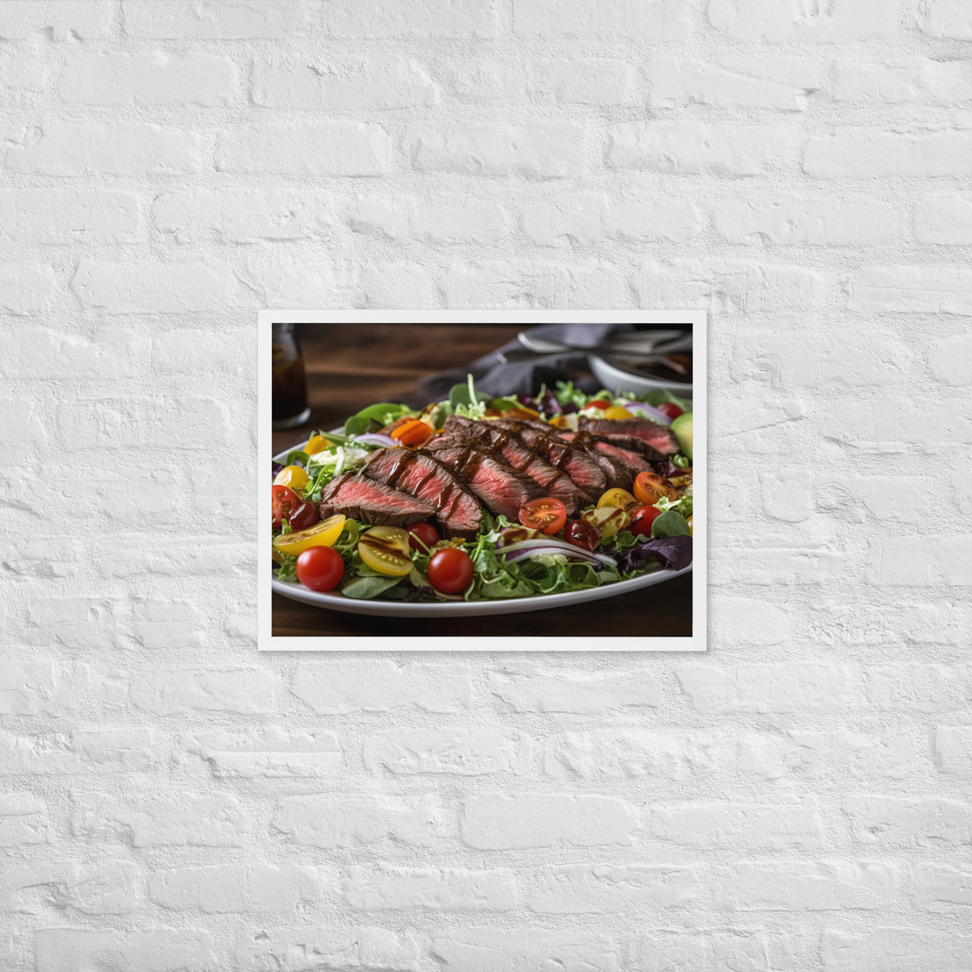 Hanger Steak Salad with Balsamic Glaze Framed poster 🤤 from Yumify.AI