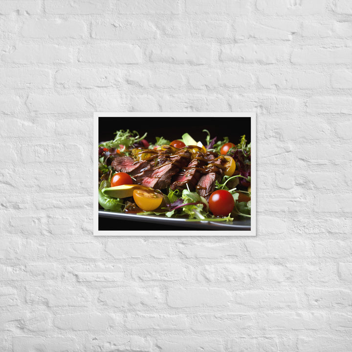 Hanger Steak Salad with Balsamic Glaze Framed poster 🤤 from Yumify.AI