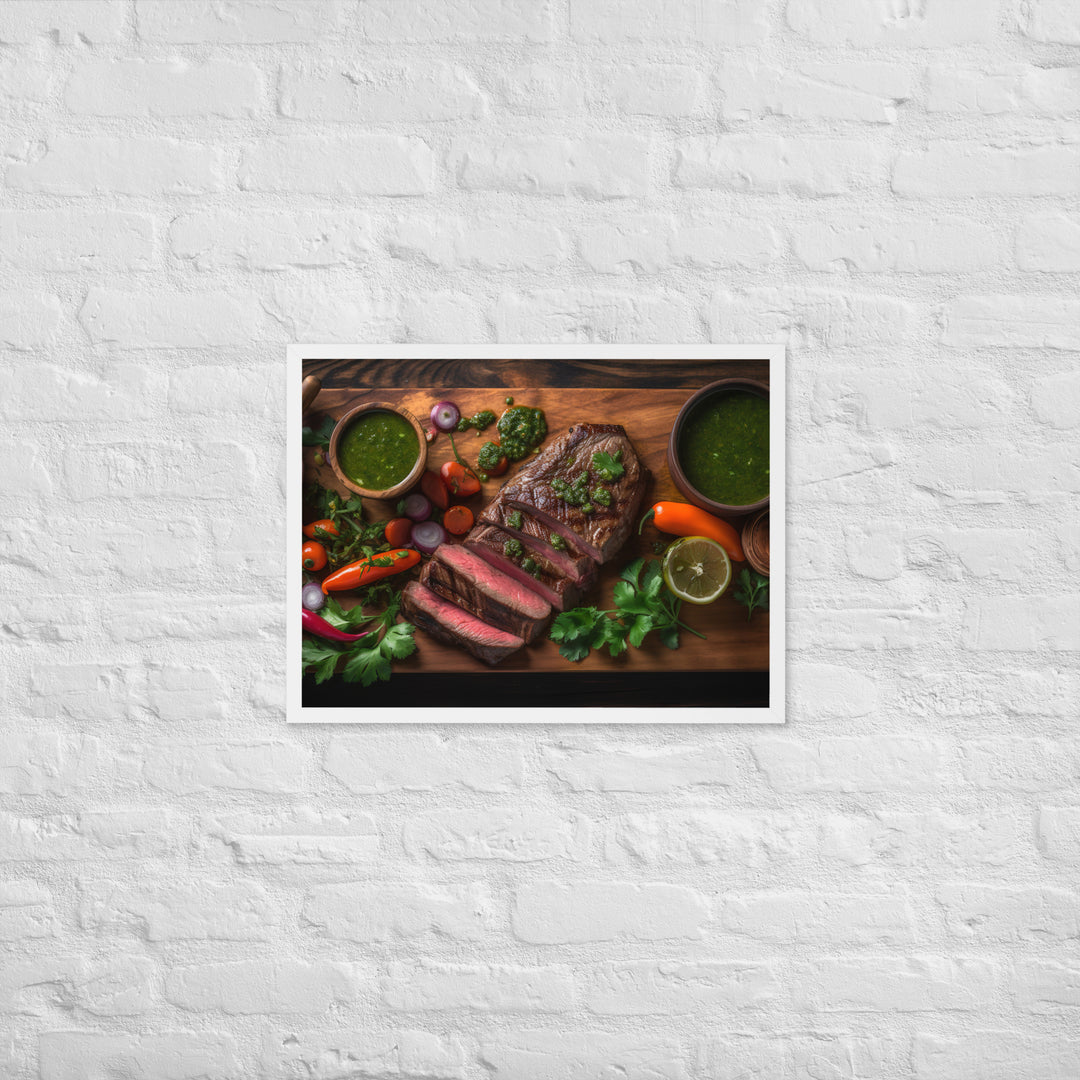 Grilled Sirloin with Chimichurri Sauce Framed poster 🤤 from Yumify.AI