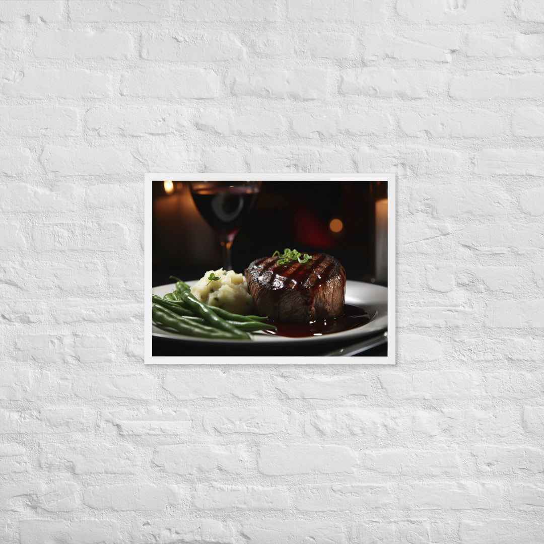 Filet Mignon with Red Wine Sauce Framed poster 🤤 from Yumify.AI