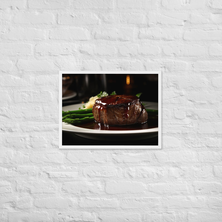 Filet Mignon with Red Wine Sauce Framed poster 🤤 from Yumify.AI