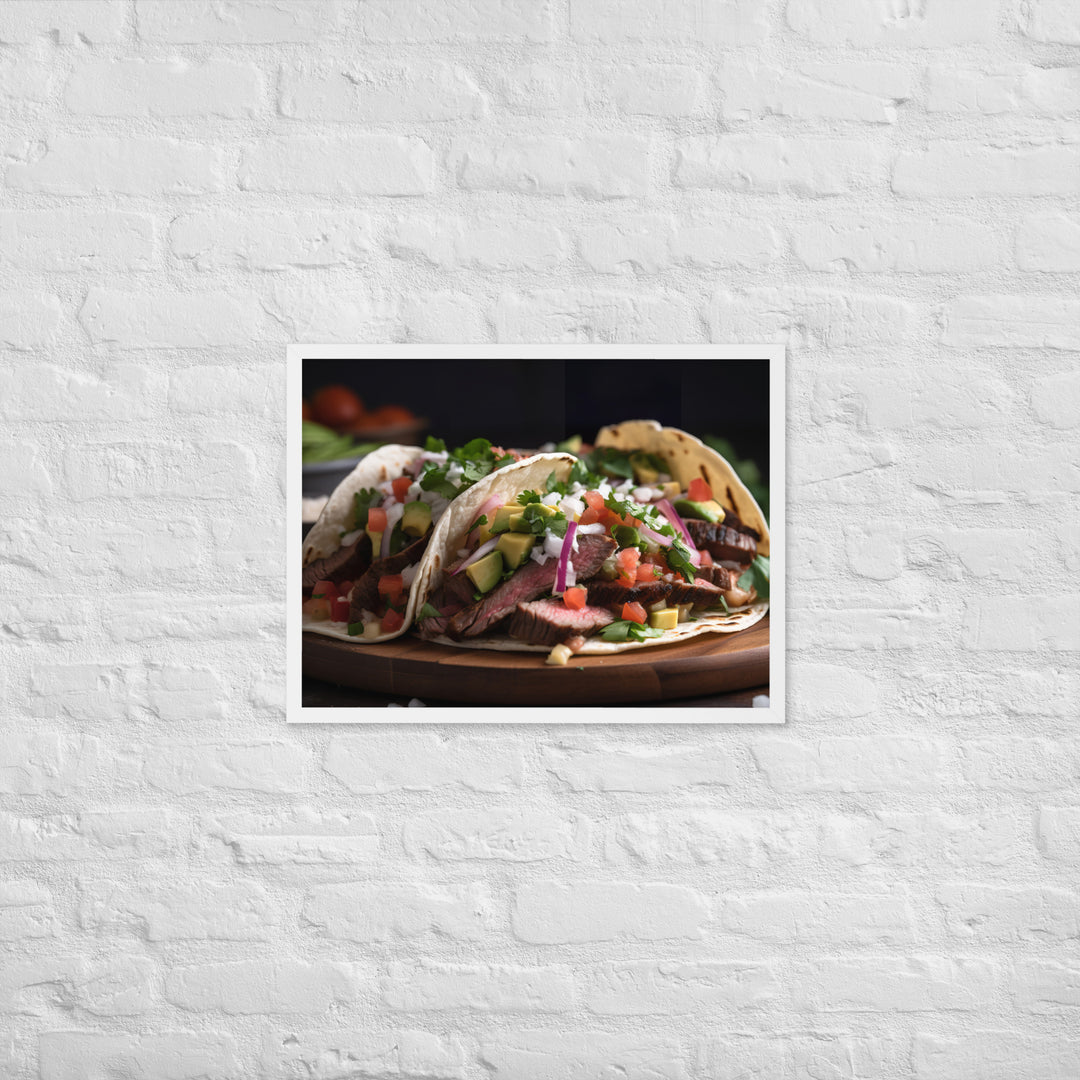 Carne Asada Tacos with Skirt Steak Framed poster 🤤 from Yumify.AI