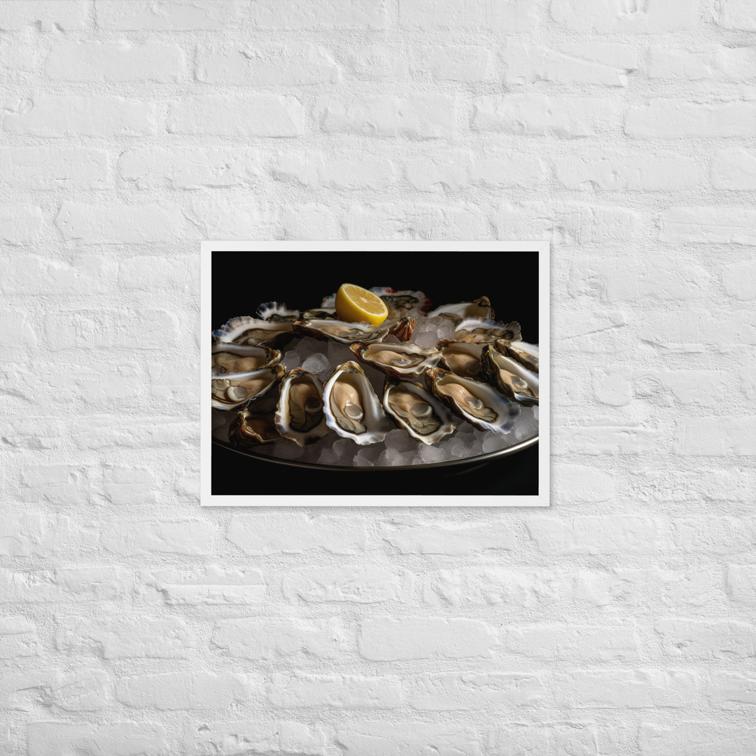 Sydney Rock Oysters on the Half Shell Framed poster 🤤 from Yumify.AI