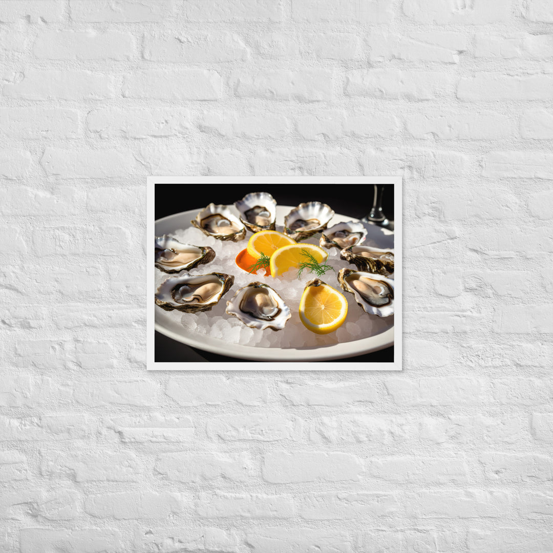 Succulent Olympia Oyster Platter Framed poster 🤤 from Yumify.AI