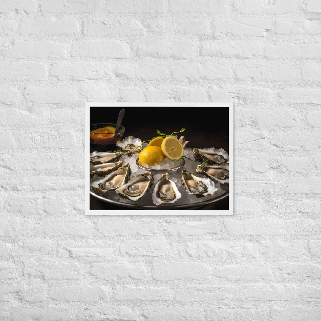 Succulent Olympia Oyster Platter Framed poster 🤤 from Yumify.AI