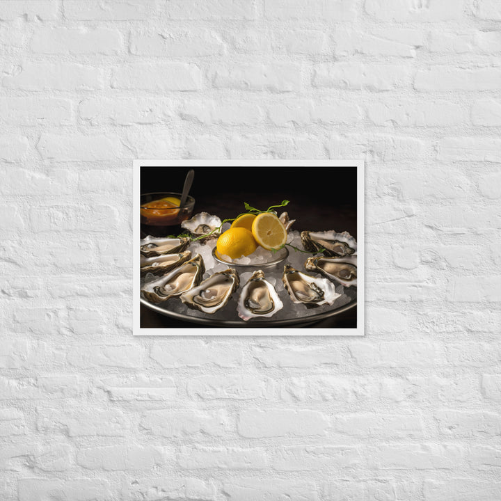 Succulent Olympia Oyster Platter Framed poster 🤤 from Yumify.AI