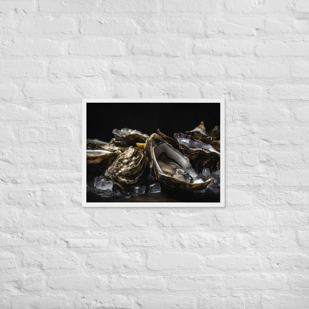 Savory Belon Oysters Framed poster 🤤 from Yumify.AI