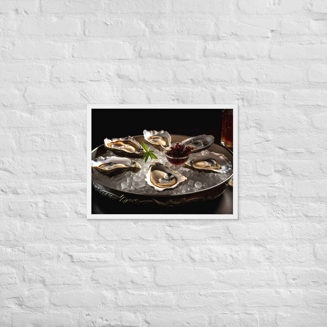 Kumamoto Oysters A Sensuous Delight Framed poster 🤤 from Yumify.AI