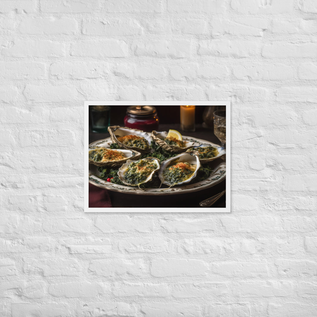 Malpeque Oysters Rockefeller Framed poster 🤤 from Yumify.AI