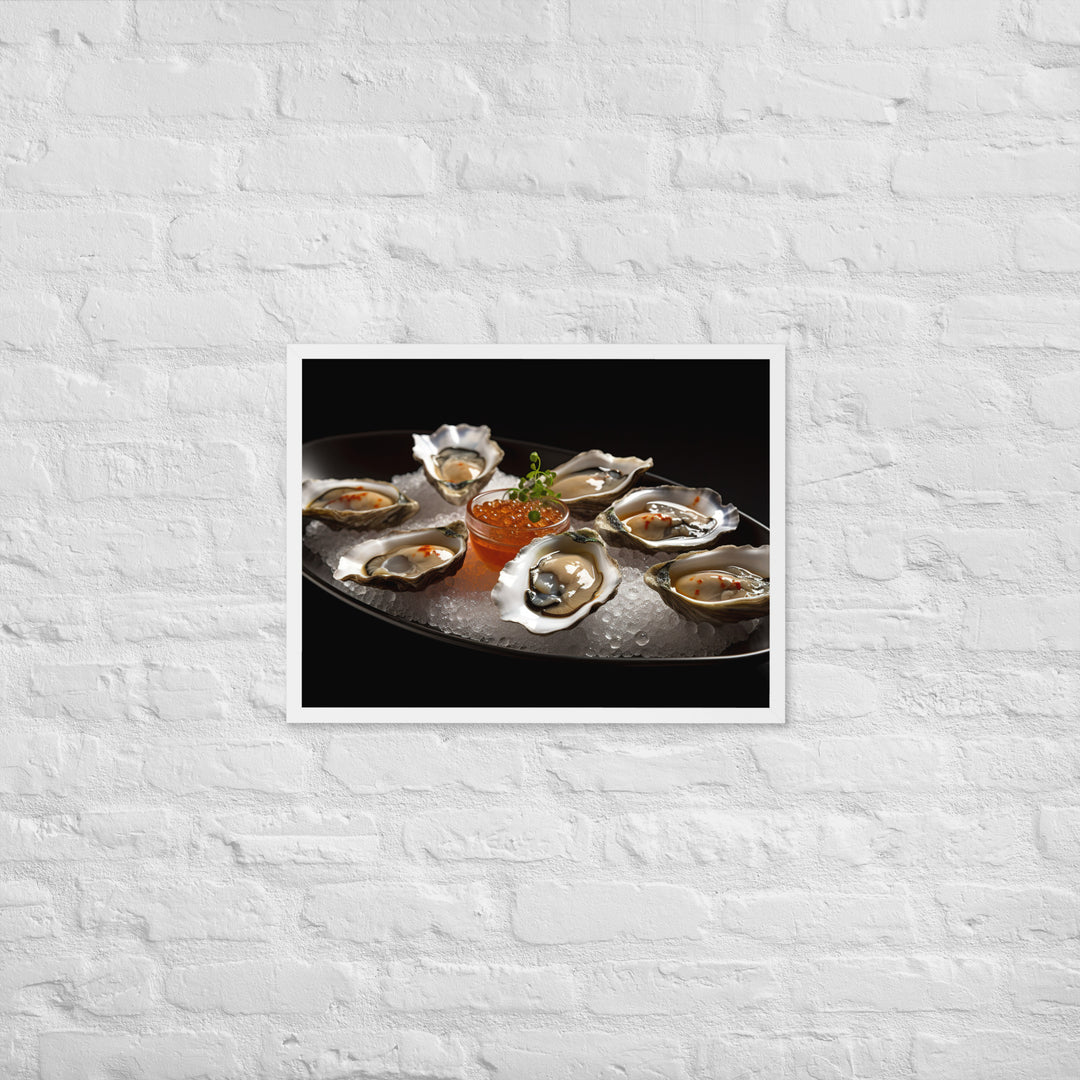 Kumamoto Oysters A Sensuous Delight Framed poster 🤤 from Yumify.AI