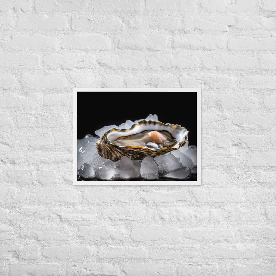 Freshly Shucked Wellfleet Oyster Framed poster 🤤 from Yumify.AI