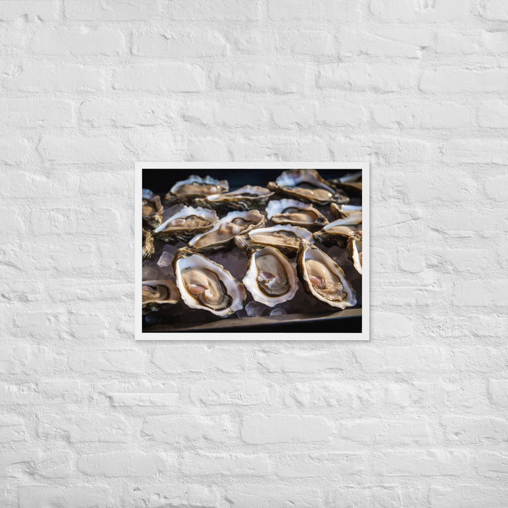 Freshly Shucked Malpeque Oysters Framed poster 🤤 from Yumify.AI