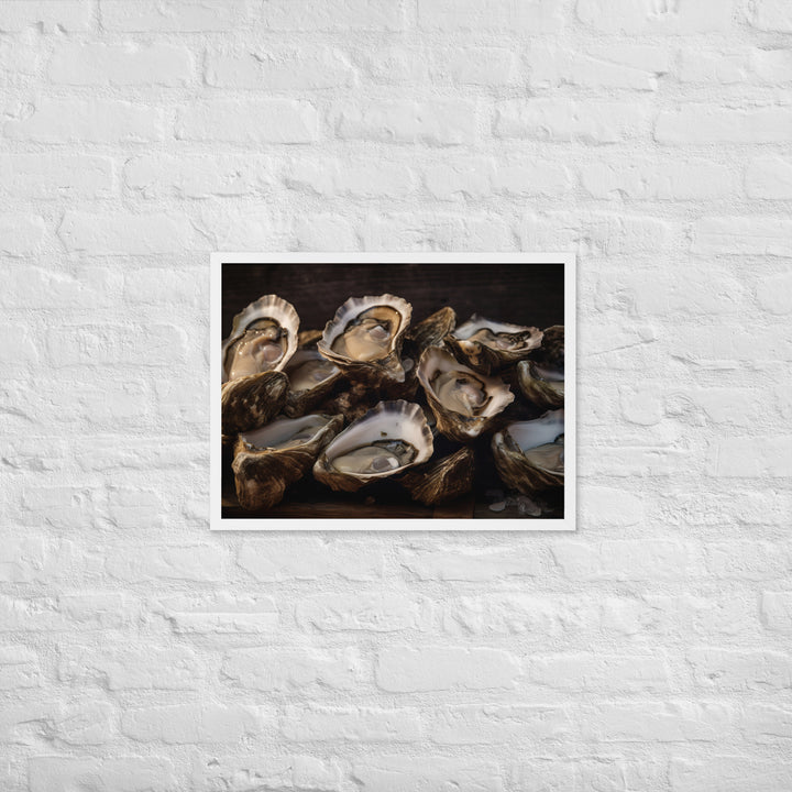 Freshly Shucked Malpeque Oysters Framed poster 🤤 from Yumify.AI