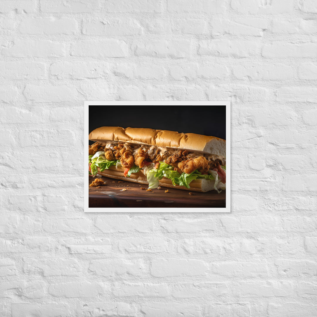 Eastern Oyster Po Boy Sandwich Framed poster 🤤 from Yumify.AI