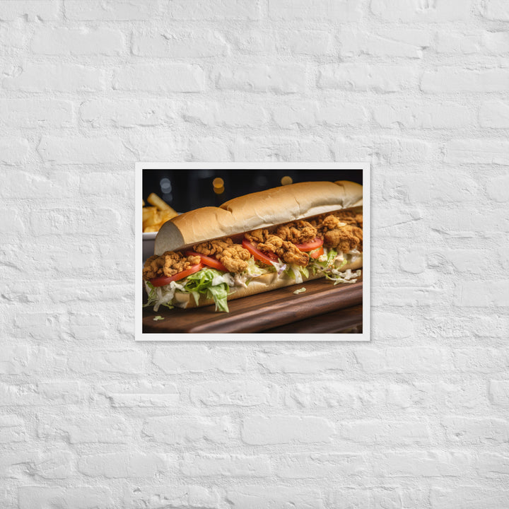 Eastern Oyster Po Boy Sandwich Framed poster 🤤 from Yumify.AI