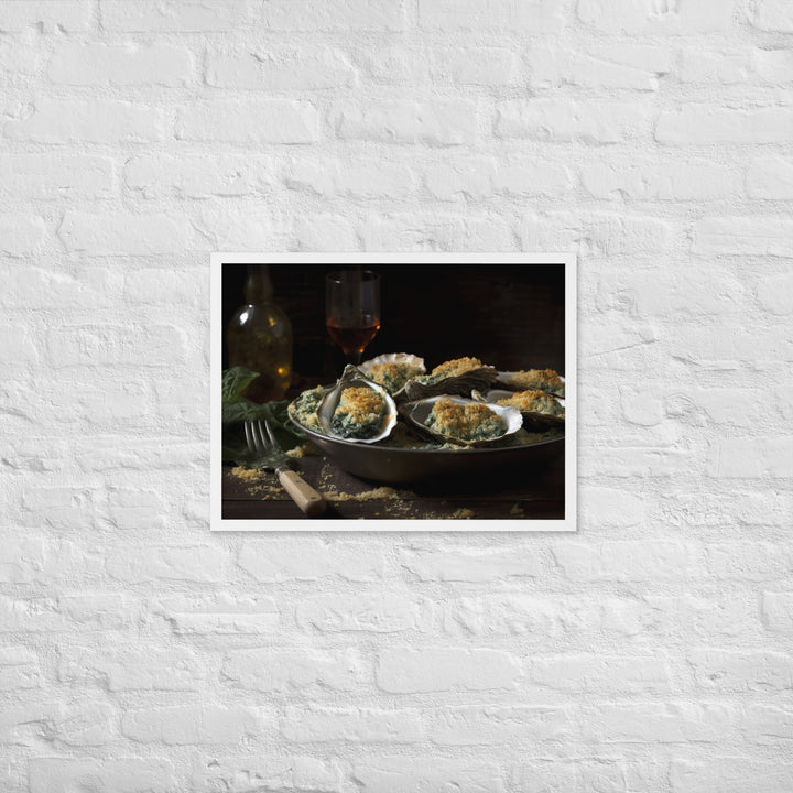 Blue Point Oysters Rockefeller Framed poster 🤤 from Yumify.AI