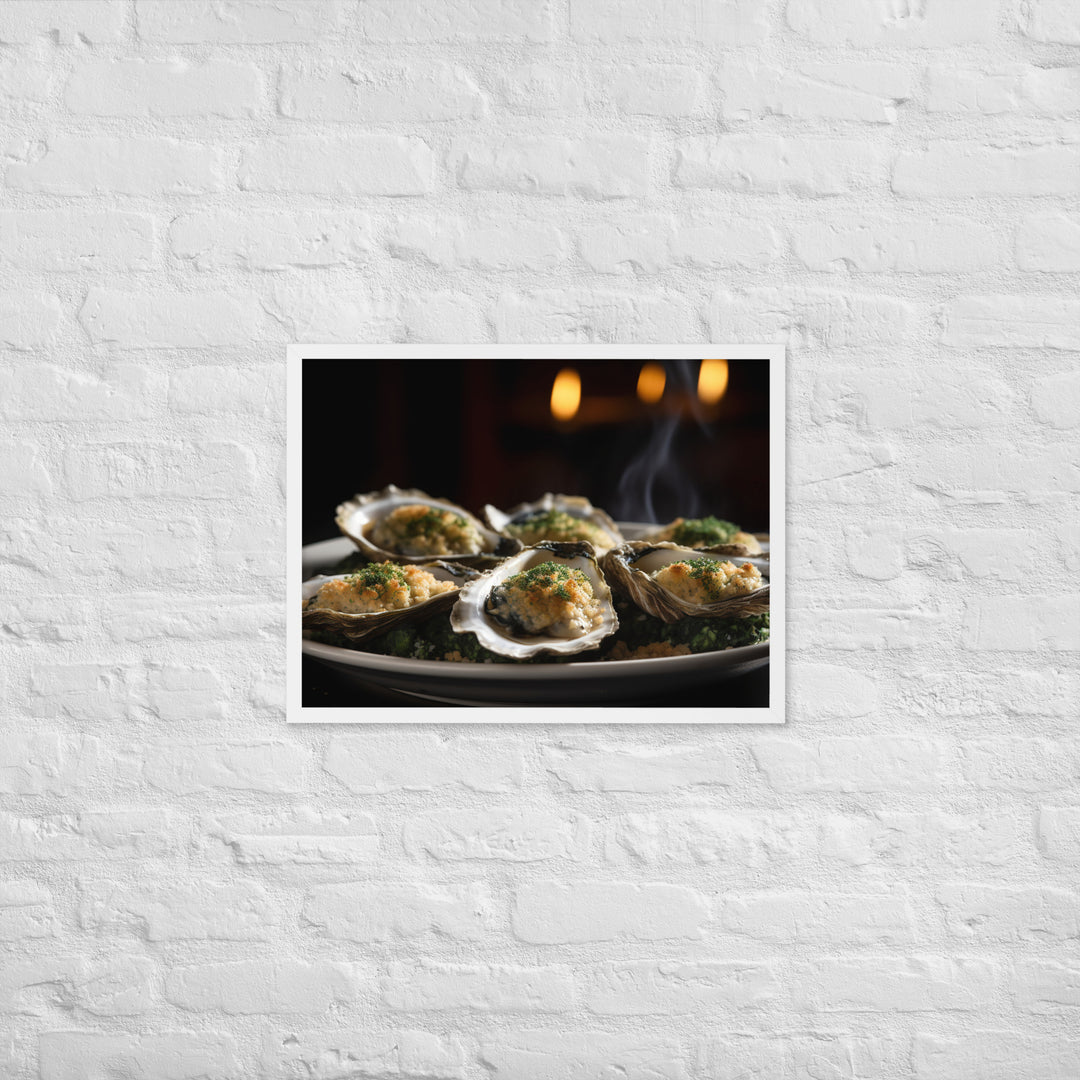 Blue Point Oysters Rockefeller Framed poster 🤤 from Yumify.AI