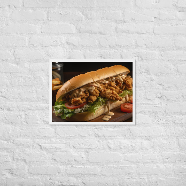 Blue Point Oyster Po Boy Sandwich Framed poster 🤤 from Yumify.AI