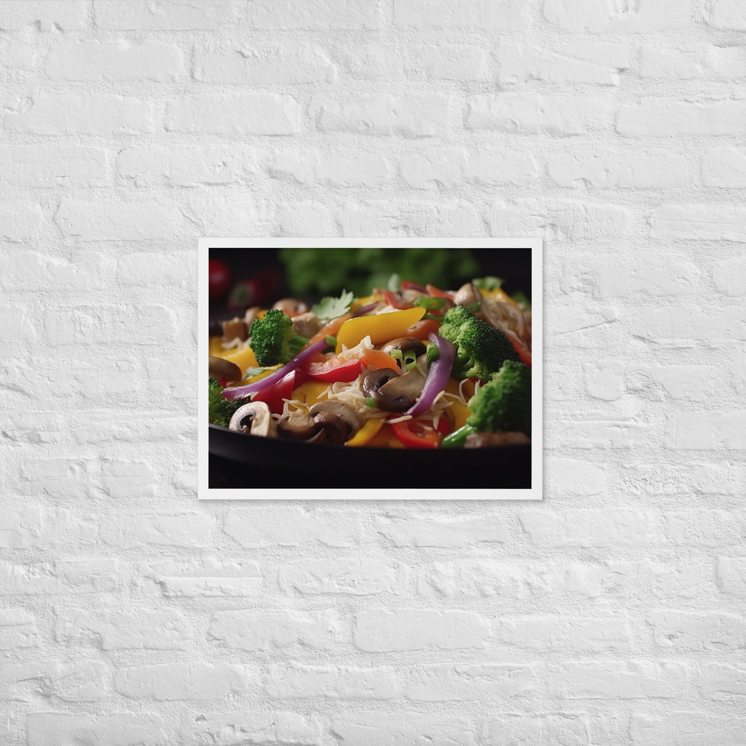 Asian style Pacific Oyster Stir Fry Framed poster 🤤 from Yumify.AI