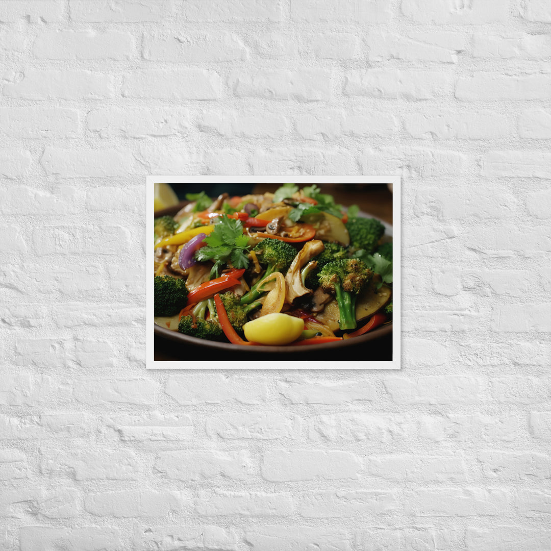 Asian style Pacific Oyster Stir Fry Framed poster 🤤 from Yumify.AI