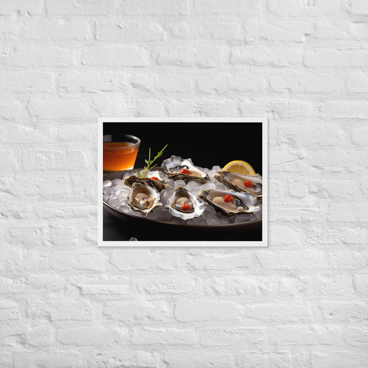 A Taste of the Pacific Fresh Kumamoto Oysters Framed poster 🤤 from Yumify.AI