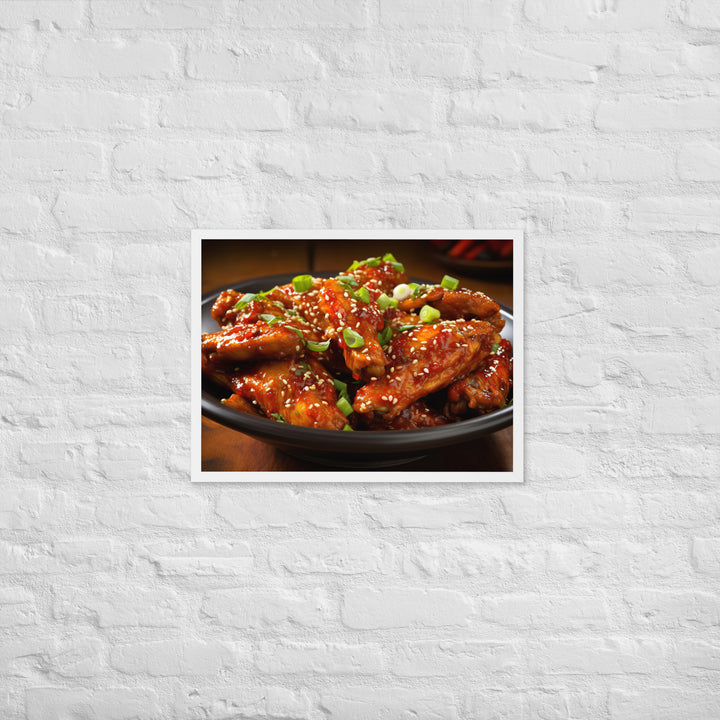 Spicy Korean Wings Framed poster 🤤 from Yumify.AI