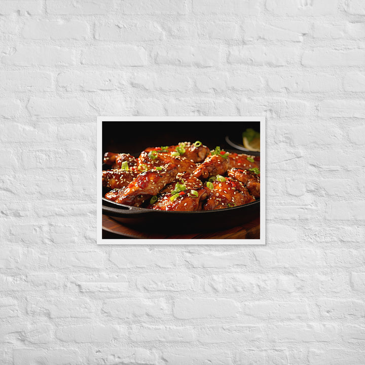 Spicy Korean Wings Framed poster 🤤 from Yumify.AI