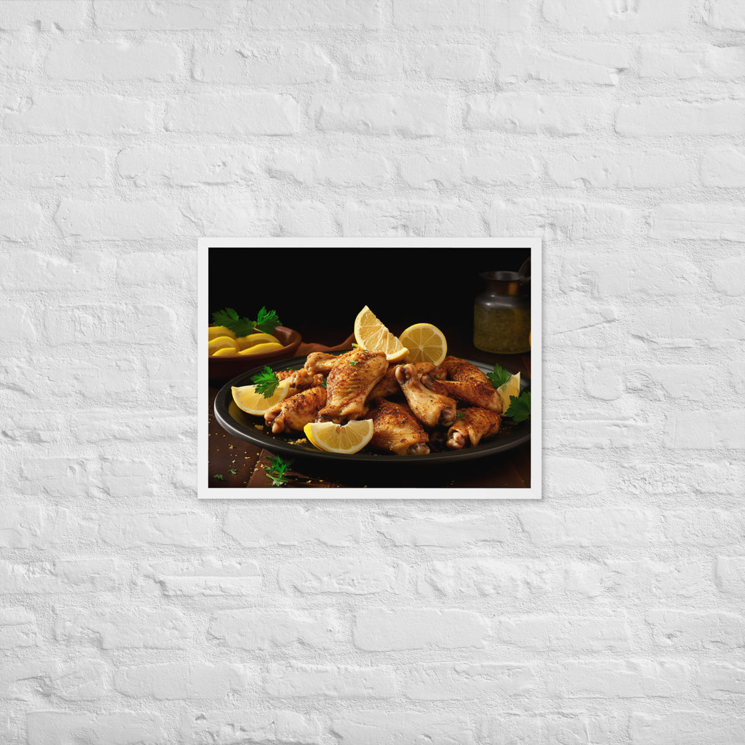 Lemon Pepper Wings Framed poster 🤤 from Yumify.AI