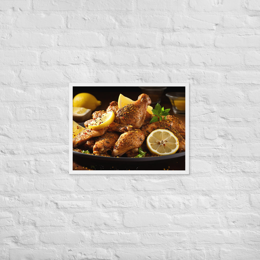 Lemon Pepper Wings Framed poster 🤤 from Yumify.AI