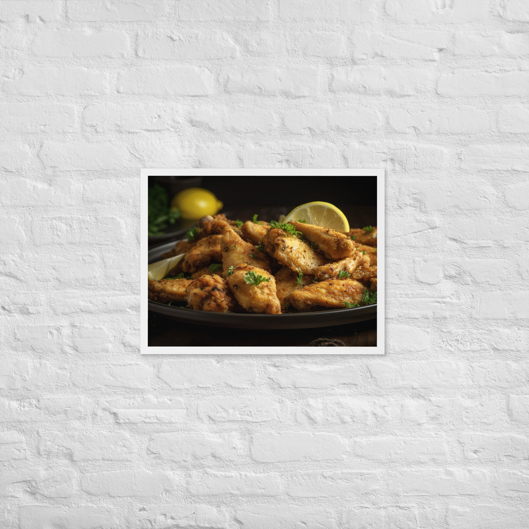 Lemon Pepper Wings Framed poster 🤤 from Yumify.AI