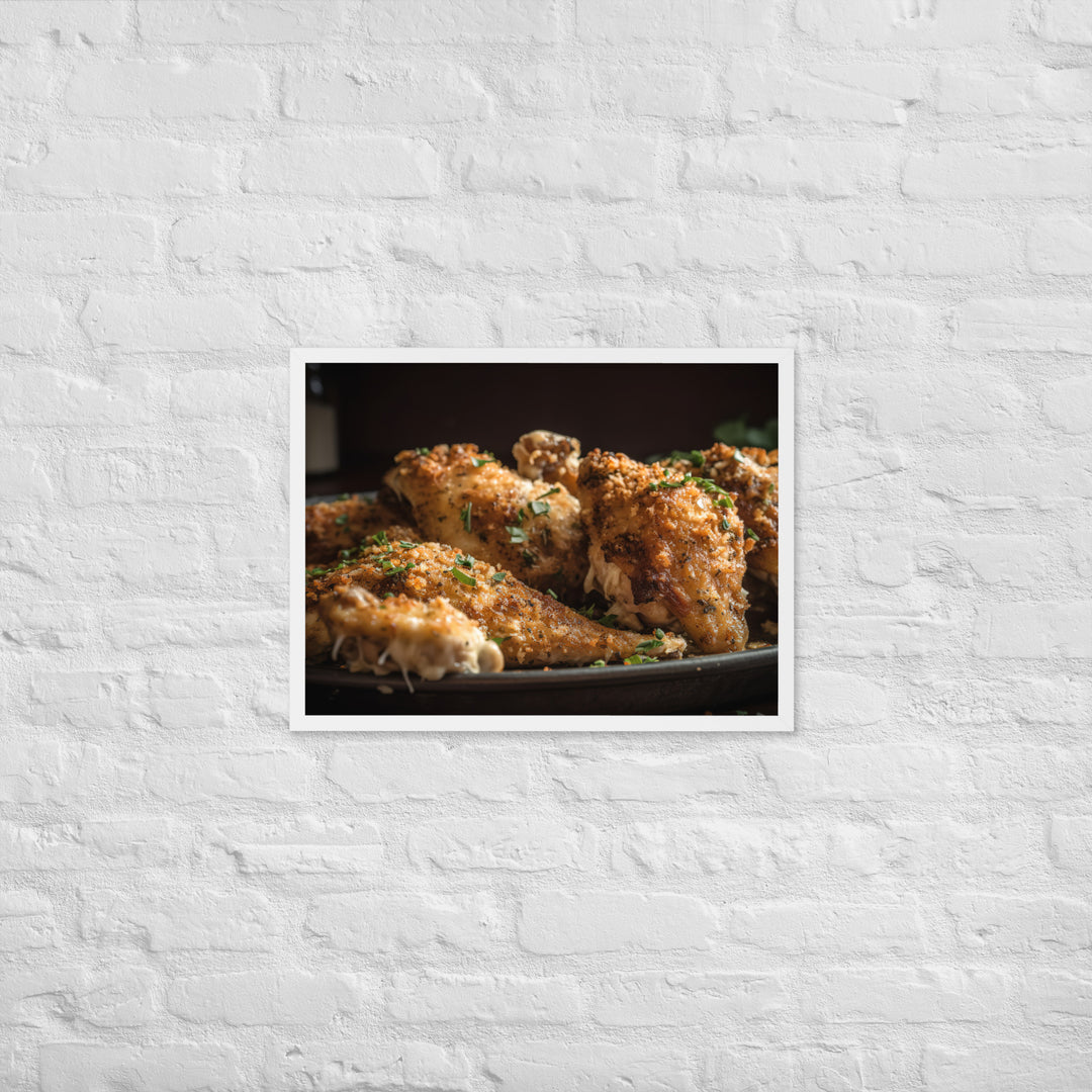 Garlic Parmesan Wings Framed poster 🤤 from Yumify.AI