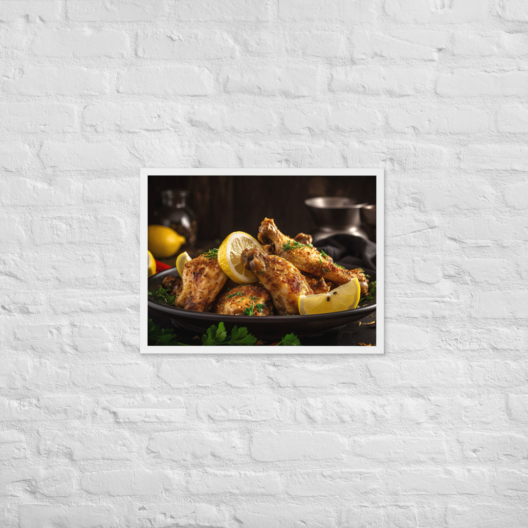 Lemon Pepper Wings Framed poster 🤤 from Yumify.AI