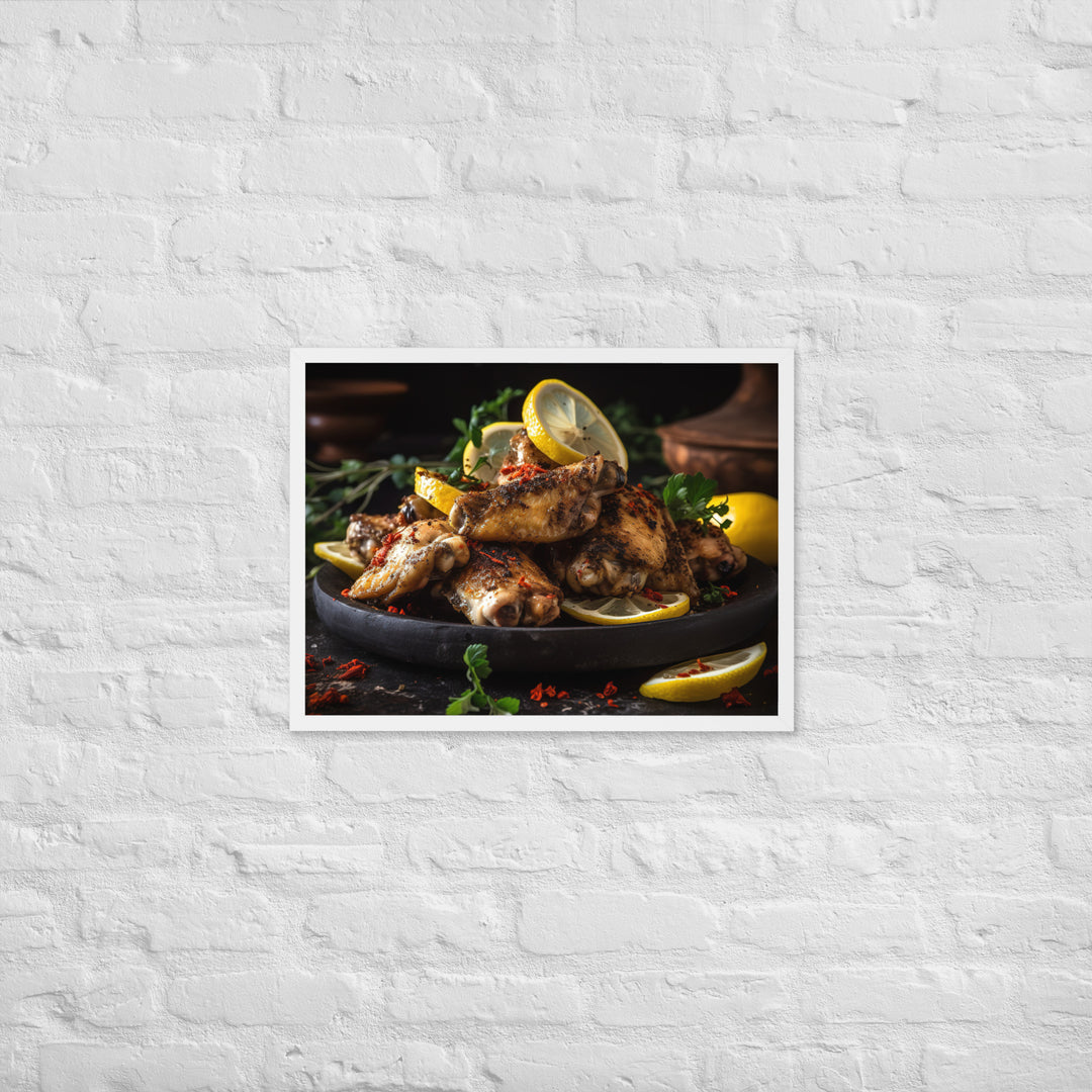 Lemon Pepper Wings Framed poster 🤤 from Yumify.AI