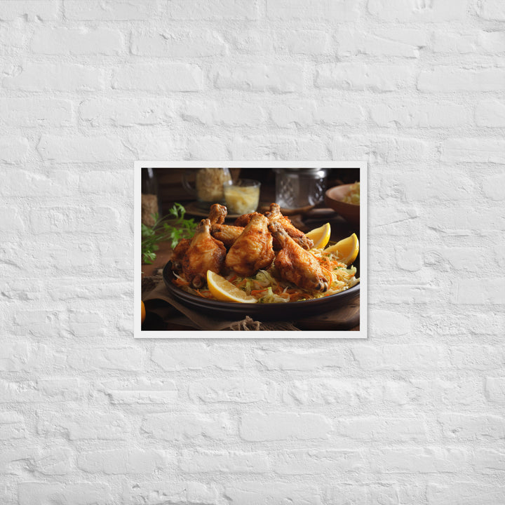 Lemon Pepper Wings Framed poster 🤤 from Yumify.AI