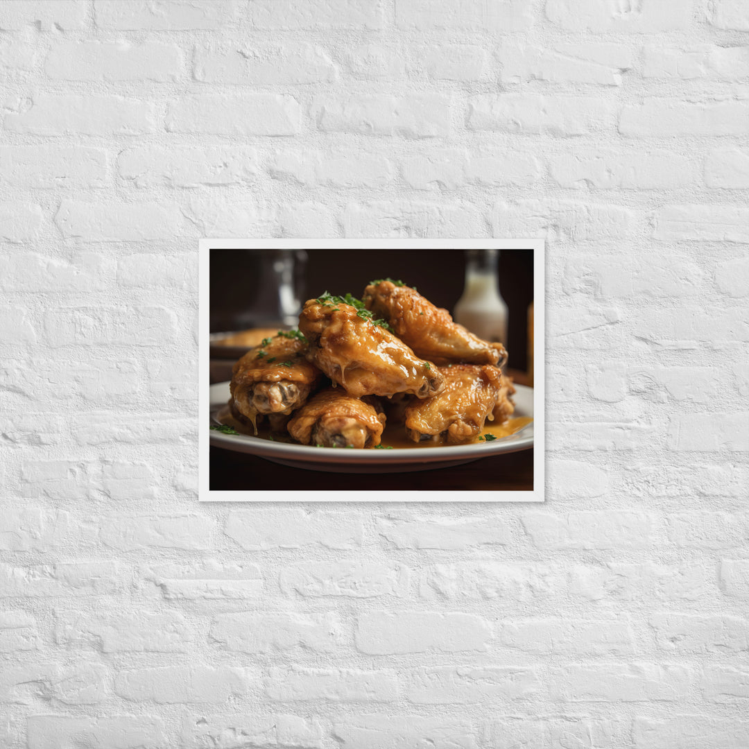 Garlic Parmesan Wings Framed poster 🤤 from Yumify.AI