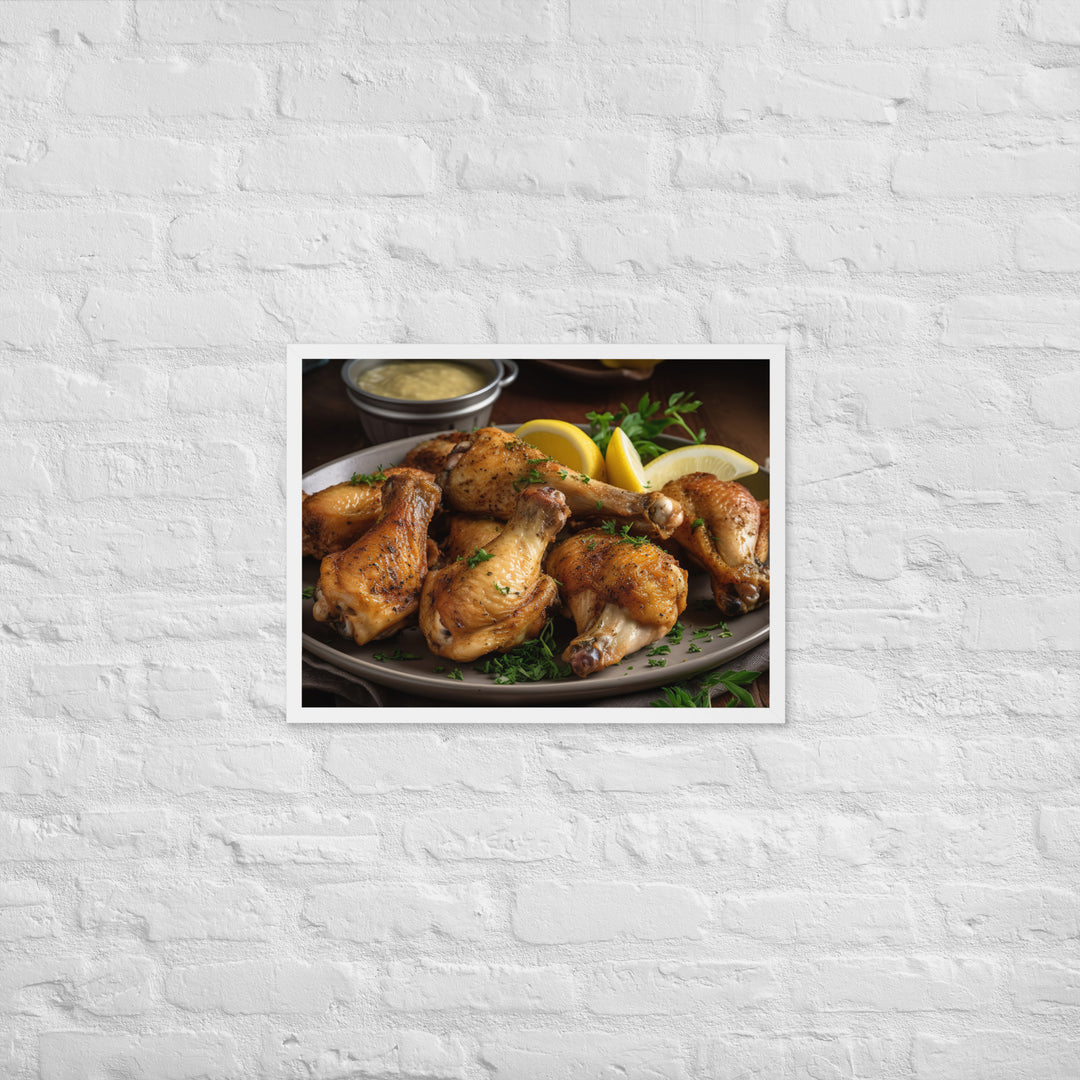 Lemon Pepper Wings Framed poster 🤤 from Yumify.AI