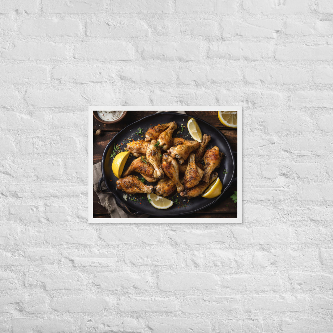 Lemon Pepper Wings Framed poster 🤤 from Yumify.AI