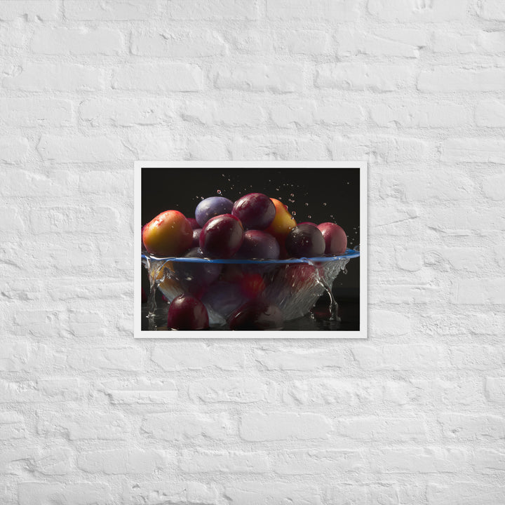 Plums in a Bowl Framed poster 🤤 from Yumify.AI