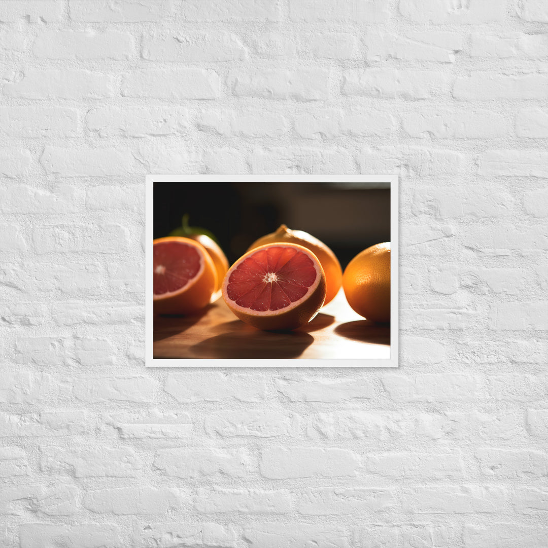 Pink Citrus Sunrise Framed poster 🤤 from Yumify.AI