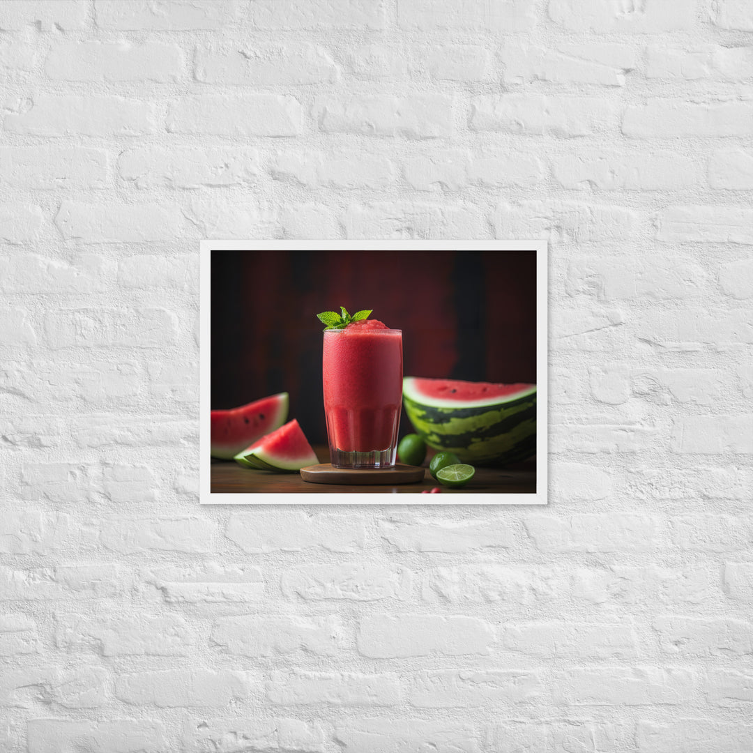 Watermelon Smoothie Time Framed poster 🤤 from Yumify.AI